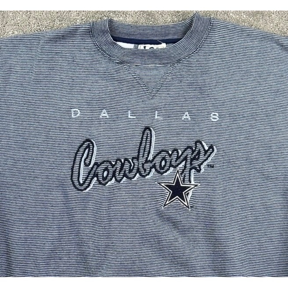 Vintage 90s Lee Sport Dallas Cowboys NFL Mens XL Striped Crewneck Sweatshirt
